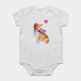 Watercolour Rough Collie Baby Bodysuit